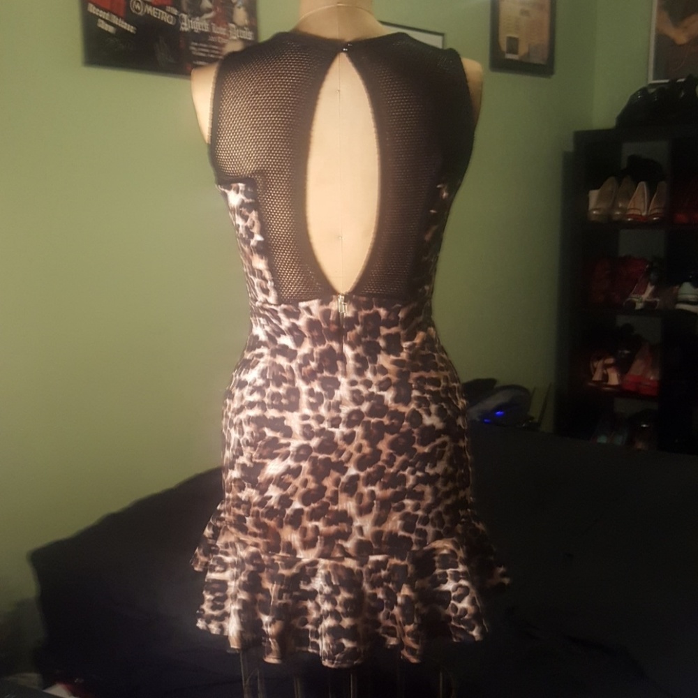 Alt.B Leopard Mini Dress Medium - Picture 2 of 2